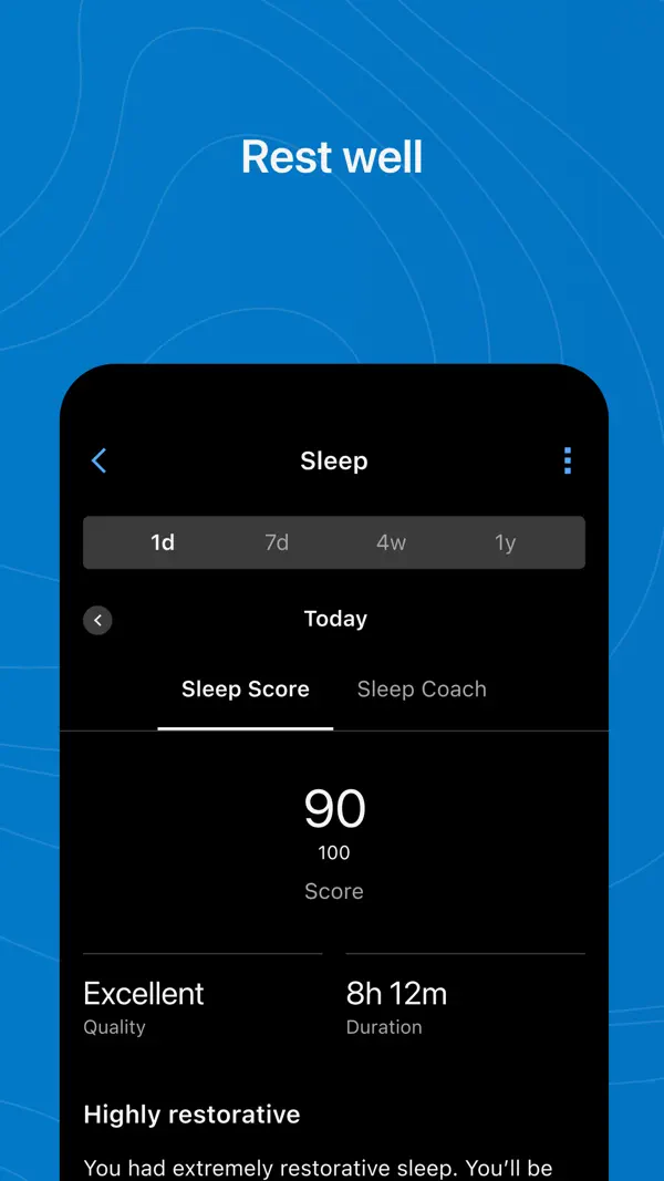 Official Garmin Connect preview showing health and fitness metrics