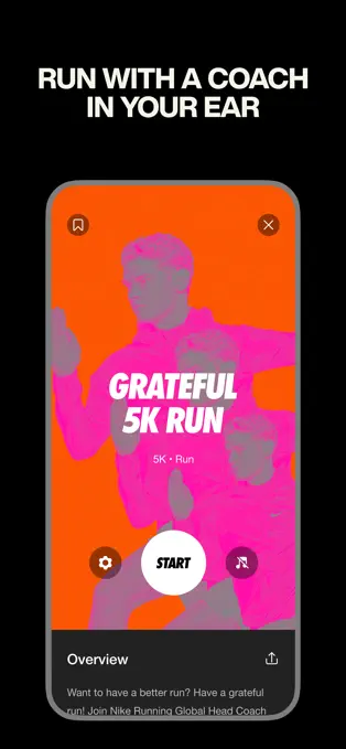Official Nike Run Club preview showing an audio Guided Run