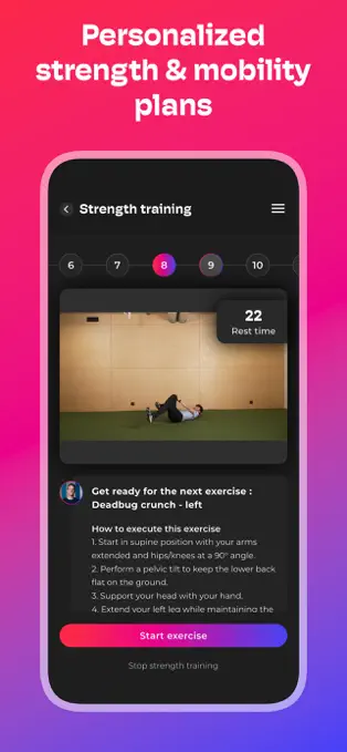 Official Trenara preview showing workout and performance details